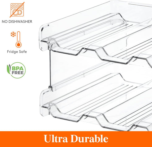 Lifewit 2 Pack Stackable Water Bottle Organizer for Cabinet and Fridge, Kitchen Pantry Storage for 8 Bottles