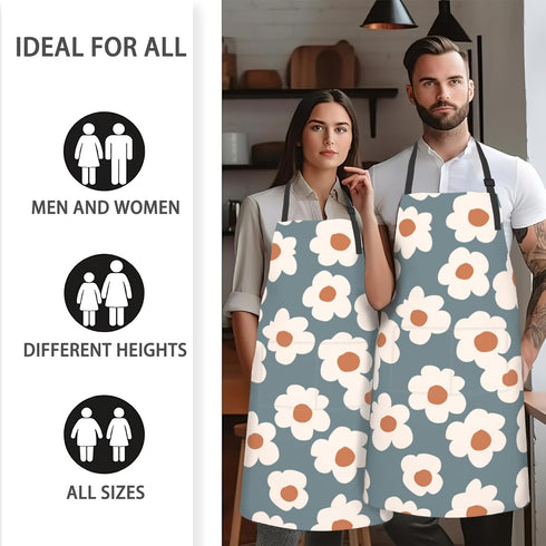 Kitchen Apron with 2 Pockets, Apron for Cooking, Waitress, Bistro, Baking