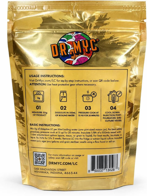DRMyc 10.5 100 Supremely Clear Adaptive Liquid Culture Premix for Mushroom Cultivation - with Nutritional Profile