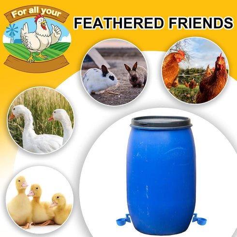 50 Packs Tanlade Chicken Waterer Chicken Feeder, Automatic Waterer Kit for Poultry Duck Goose Turkey Bunny (Blue)