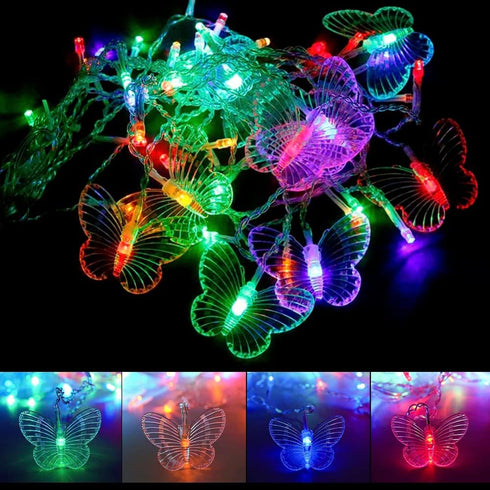 13FT 96 LED USB Powered Curtain Lights, Lainin 16 Butterflies Twinkle Lights 8 Modes Fairy String Lights for Party