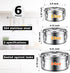 Zopeal 6 Pcs Stainless Steel Food Storage Containers with Lid, Bento Lunch Boxes for Camping, 3 Sizes (12oz, 22oz, 34oz)