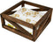 Rustic Brown Flat Napkin Holder by OwlGift, Solid Wood for Kitchen Table, Farmhouse Style Décor