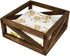 Rustic Brown Flat Napkin Holder by OwlGift, Solid Wood for Kitchen Table, Farmhouse Style Décor