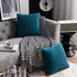DEZENE Turquoise Throw Pillow Cases, 22x22 Inch, 2 Pack Original Striped Velvet Decorative Pillow Covers