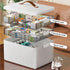 3-Tier CTIME Medicine Organizer - Portable Medicine Cabinet with Leather Handle, Empty First Aid Kit for Home