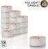Ner Mitzvah Tea Light Candles, 100 Bulk Pack, White Unscented Tealight Candles in Clear Cup