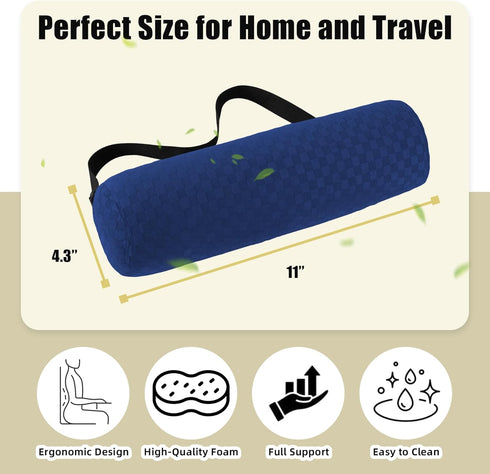 coceyese Short-11*4.3'') Lumbar Roll Pillow for Lower Back, Lumbar Support Foam Roll Cushion with Pillowcase