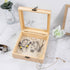 Unfinished Wooden Display Box with Glass Top, Small Hinged Lid Keepsake Storage Box for Jewelry and Home Decorations
