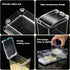 4 Set 16 10 4 3.3 Inch Bokon Acrylic Clear Seasoning Box with Spoon, Pcs Kitchen Seasoning Organizer Box Spice Pots