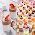 50 Pack 3 oz TOFLEN Round Mini Dessert Cups with Spoons Clear Plastic Dessert Shooter Cups for for Party, Yogurt