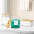 Acrylic Dryer Sheet Holder with Lid, Clear Container with 27 Labels for Laundry Pods Storage and Organization