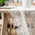 Hooqict 4 Pack Lace Table Runner - 14 x 120 Inch Ivory White Classy Table Runner for Rustic Wedding Decor
