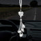 Frienda Bling Heart Car Charms for Women, Crystal Rear View Mirror Hanging Decoration, 9.8 Inch White Pendant