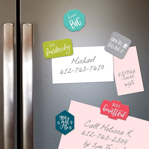 Motivational Magnets, 1 Peel Apart Sheet of 10 Girl Power Locker Magnets, Positive Affirmation Fridge Magnets