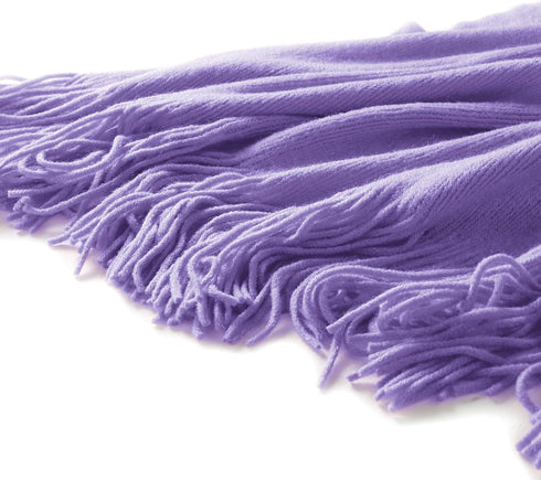 Homiest Cozy 50 60 Inch) Decorative Knitted Throw Blanket with Fringe, Lightweight Acrylic Knit, Soft & Tassel Blanket