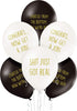 Rude Graduation Balloons - Pack of 12 Premium Funny White and Black Balloons - Class of 2025