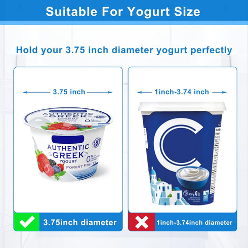 4 3.75 inch, 1 Pack Yogurt Organizer for Fridge, Yogurt Holder for Refrigerator Greek and Vegan Yogurt Organizer Slider