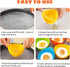 Egg Poacher - Poached Egg Cooker with Ring Standers, Food Grade Non Stick Silicone Egg Poaching Cup for Microwave or