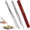 Namre' Tweezer Tongs for Cooking - 2 Pack Stainless Steel Plating Tweezers, Thin Chopstick Tongs, 12 Inch, Silver