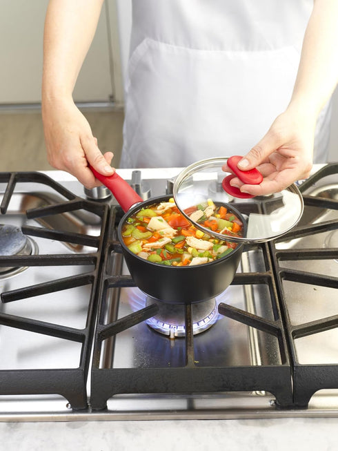 GoodCook ProEase Nonstick Sauce Pan with Lid, 2 Quart, Black