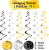 KatchOn Black Gold and Silver Star Hanging Swirls - Pack of 30, Graduation Decor Class of 2025, No DIY