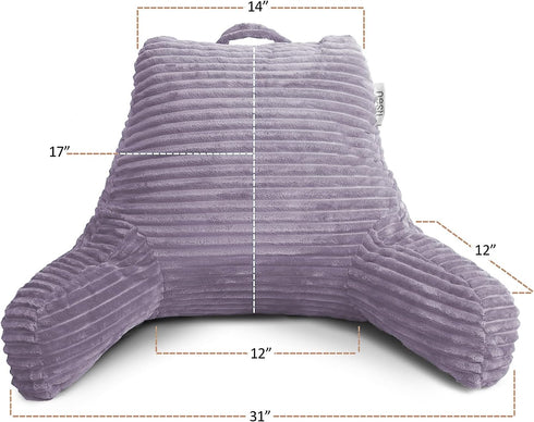 Hearth & Harbor Reading Pillow for Bed Adult Back Pillow for Sitting in Bed, Standard Bed Pillows for Sitting Up, Foam