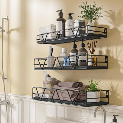 Set 3, 2) Amaoot Floating Shelves of Home Wood Wall Shelf, Farmhouse Shelf for Bedroom, Wall Mounted Floating Shelf
