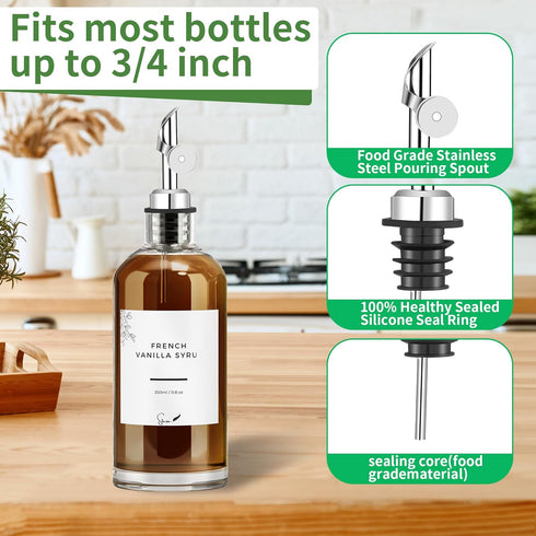 12 Pack) Liquor Pour Spout,Pour Spout for Liquor Bottles,Automatic Olive Oil Dispenser Spout,liquor dispenser,Olive Oil