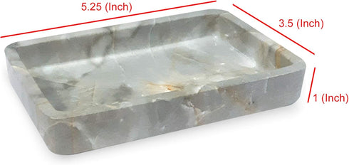 nu steel Stone Hedge Resin Decorative Dish Tray for Bathroom, Kitchen Sink, Marble Design (RES566-3H)