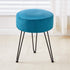 WROCFURSTAR Velvet Ottoman,Vanity Stool,Dressing Table Seat with Metal Leg Vanity Chair for Bedroom, Living Room