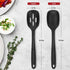 Silicone Cooking Spoon Set, Premium Non-Stick Solid and Slotted Spoon Pack of 2 Kitchen Basting Spoons for Cooking, Large Heat-Resistant Utensils for Mixing, Serving, Stirring, Scooping, Scraping