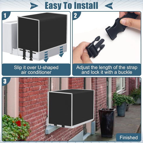 U Shaped Air Conditioner Cover for Midea, Waterproof and Windproof Cover for 8000/10000/12000 BTU Units