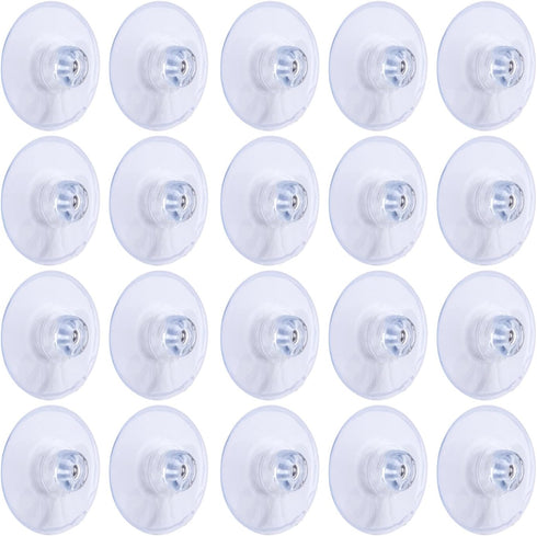Whaline 20 Packs Clear Suction Cup PVC Plastic Sucker Pads, Heavy Strength for Bathroom