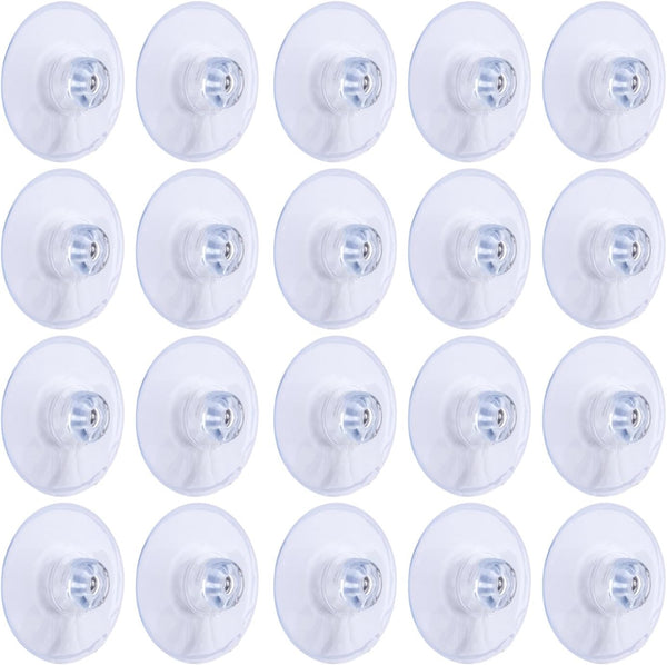 Whaline 20 Packs Clear Suction Cup PVC Plastic Sucker Pads, Heavy Strength for Bathroom