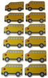 Novel Merk Yellow School Bus Truck Refrigerator Magnets Set, 12 Pieces for Teacher Decorations