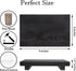Wooden Bathroom Counter Organizer, Black Pedestal Stand Decorative Tray for Soap Holder and Kitchen Decor