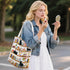 Aesthetic Canvas Tote Bag for Women - with Magnetic Snap Closure & Zipper Inner Pocket Reusable Bag for Shopping