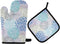 Dahlia Flower Oven Mitts and Pot Holders Set, Heat Resistant Non-Slip Daisy Sunflower Oven Gloves for Cooking Baking BBQ