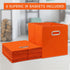 Set of 3 Fabric Cubby Storage Bins, 13x13x13 Inches, Foldable Organizer Bins with Dual Handles, Orange