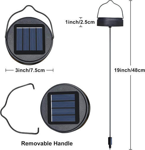 600Mah (1Pack) AA Solar Light Replacement Top Parts for Solar Outdoor Lantern, Waterproof LED Lights for Yard, Garden