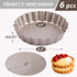 Webake 4 Inch Mini Tart Pan Set of 6, Non-Stick Small Tart Mold with Removable Bottom