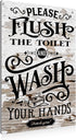 BEASTZHENG Rustic Metal Tin Sign Wall Decor - Farmhouse Bathroom Quote Saying for Toilet Restroom Home Gifts
