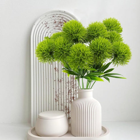 Uieke 10 Pcs Dandelion Artificial Flowers, Fake Plants Bouquet for Home Decoration, Wedding Decor, Green