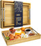 Comfify Decorative Bamboo Serving Trays with Silver Stainless Steel Handles 2-Piece Set