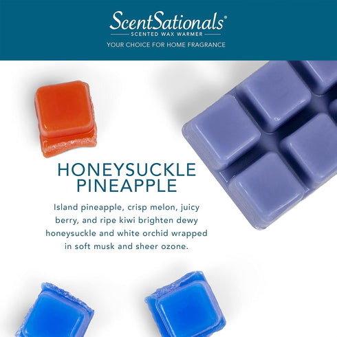 Scentsationals Wax Melts, Strong Scent - Honeysuckle Pineapple - 10oz (24-Cubes)