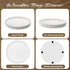 12in Handmade Decorative Tray for Coffee Table Tray Decor, White Wooden Decorative Round Tray for for Coffee Table