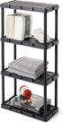 Gracious Living 4 Shelf Knect-A-Shelf, Ventilated Light Duty Storage Unit for Home, Garage, Basement, Black