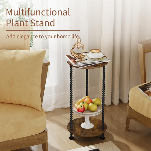 2 23" YINMIT Plant Stand Indoor, Tier Small Plant Stand, Tall Metal Spindle Poles Plant Stands, Corner Flower Pot