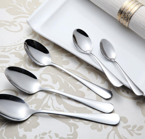 6-Piece Dinner Spoon Set - Stainless Steel Table Spoon Flatware, 7-Inch, Mirror Polishing